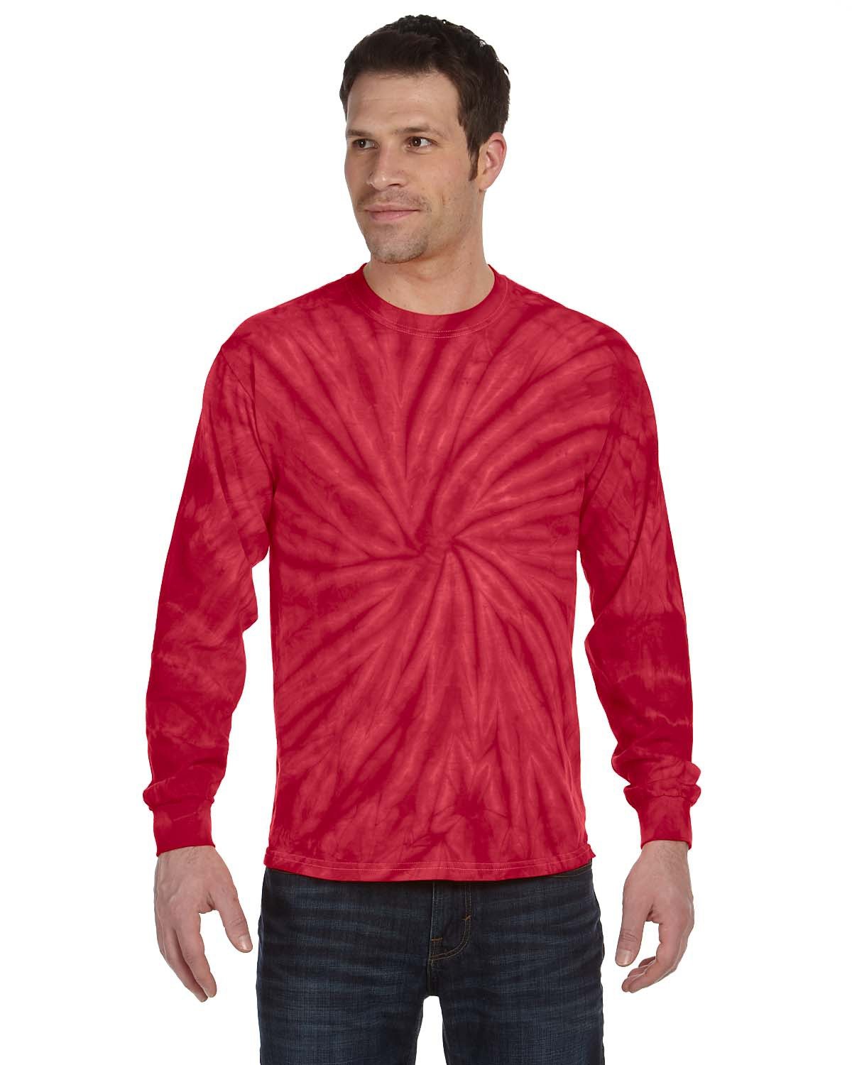red tie dye long sleeve shirt